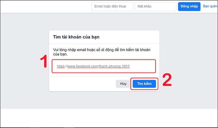 Lấy lại mật khẩu Facebook khi không nhớ số điện thoại và email