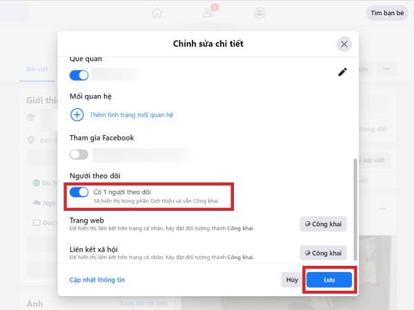 Tại mục 'Người theo dõi',