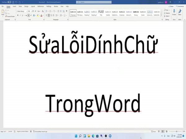 Tìm hiểu về lỗi dính chữ trong Word